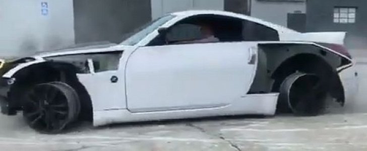 Nissan 350Z Owner Drifts Car On Its Rims
