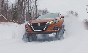 Nissan Altima Goes All Tracked Sedan in Snowy Canada
