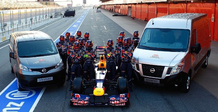 Nissan vans for Red Bull Racing F1 Team