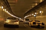 Nissan GT-R and Lamborghini Murcielago Sounds in Tunnel