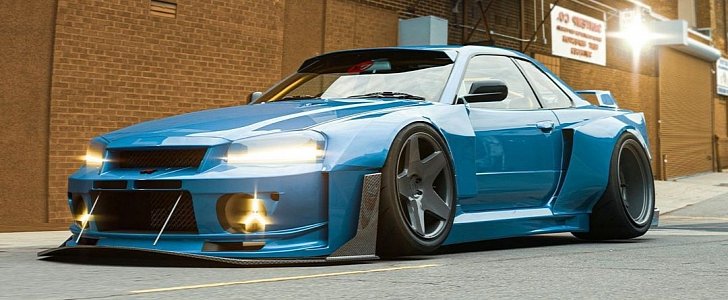 Nissan GT-R "Sneaky Smurf" rendering