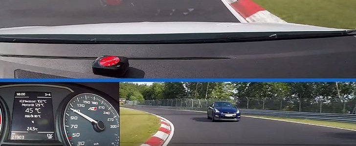 Nissan GT-R Chases Insane Leon Cupra on Nurburgring