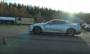 Nissan GT-R Drag Races Mercedes-AMG GT S on Airfield, Extra Boost Spells Trouble