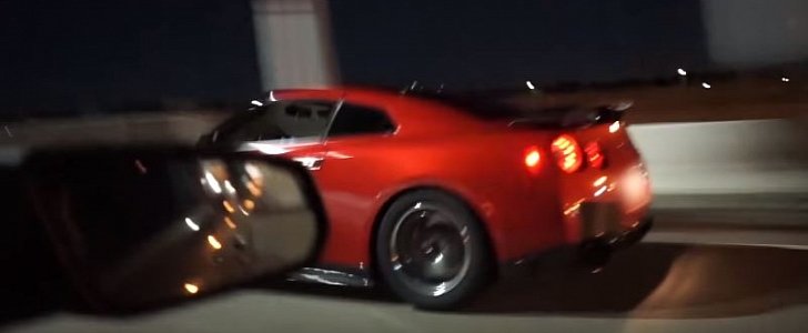 Nissan GT-R Drag Races Modded Mustang Shelby GT500