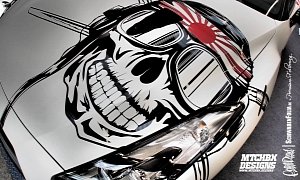 Nissan GT-R Gets a Kamikaze / Banzai Skull Wrap