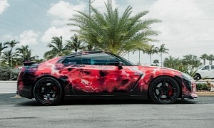 Nissan GT-R Is a Perfectly Custom Lightning Storm of Red, Black, and Glow in the Dark