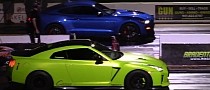 Nissan GT-R Running 7s Hits the Drag Strip, Mustang Shelby GT500 Thinks It Can Beat It
