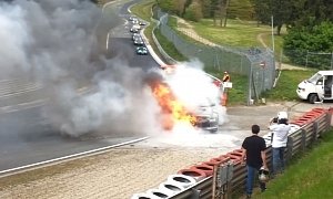 Nissan GT-R Seen on Fire at the Nurburgring