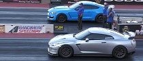 Nissan GT-Rs Drag Shelby GT350 and Tuned Mustang GT, Someone Gets Blown Away