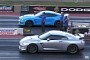 Nissan GT-Rs Drag Shelby GT350 and Tuned Mustang GT, Someone Gets Blown Away