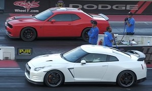 Nissan GT-Rs Fight Hellcats Down the Quarter Mile, Mauling Occurs