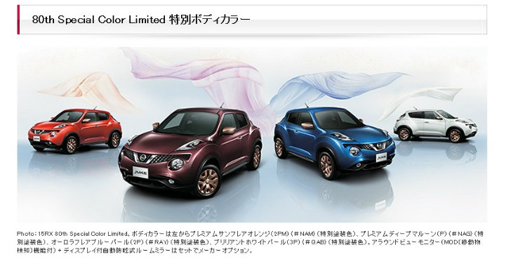 Nissan Juke 80th Special Color Limited Edition