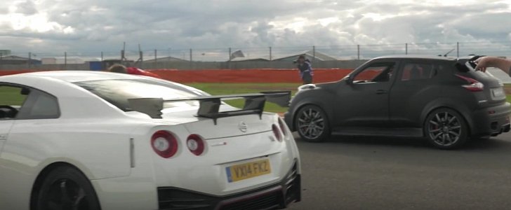 Race Between Nissan Juke-R 2.0 and Real GT-R Is 1,200 HP Close Battle
