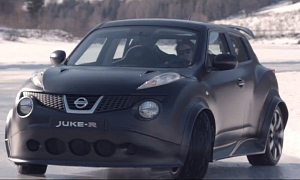 Nissan Juke-R Drifts on Ice in Norway