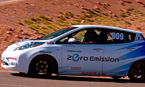 Nissan LEAF Bags First Pikes Peak Electric Production Class Trophy