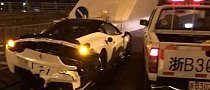 Nissan Police Car Crashes Into Ferrari 458 in China