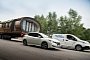 Nissan Sets New Towing Record for EVs by Pulling Margot Robbie's House