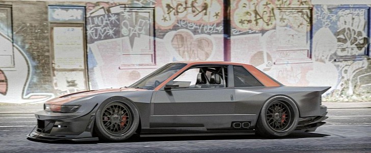 Nissan Silvia Boxy Boss Rendered With Muscular Widebody Brutish Side Exhaust Autoevolution