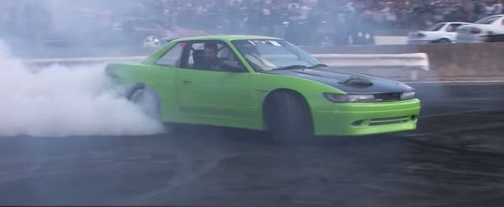 Nissan Silvia Powered by Turbo LS1 V8 pulls burnouts