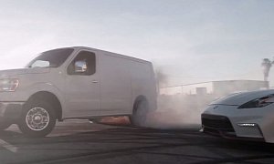 Nissan Van vs. Chris Forsberg's 370Z Nismo Drift Battle Is Sheer Awesomeness