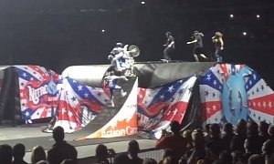 Nitro Circus Four Men - One Bike Stunt Goes Wrong, Two Injured