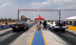 Nitrous Dodge Challenger Hellcat Drag Races Nitrous Chevy Camaro ZL1