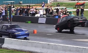 Nitrous Fox Body Ford Mustang Calls Out Wheelie Turbo Sibling for a Grudge Match