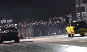 Nitrous Mustang, Camaro and S10 Amazingly Hold It Together on Sketchy Drag Strip