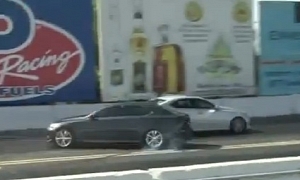 NOS Overboost Causes Lexus IS Drag Race Crash