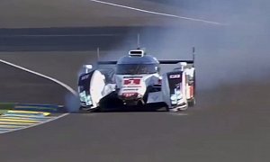 No 1 Audi R18 e-tron quattro Crashes Again in Qualifying at Le Mans