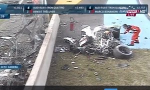 No 1 Audi R18 e-tron quattro Destroyed in Huge Crash During Le Mans Practice