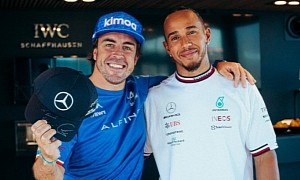 No Hard Feelings - Fernando Alonso Picks Up the Autographed Cap From Lewis Hamilton