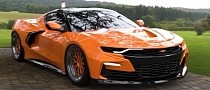“No Legal” C8 Mid-Engine Chevy Camaro ZL1 Gets Digitally-Matched Rotiforms