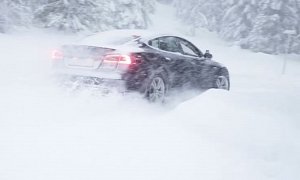 Norway's 'Stig' Takes the Tesla Model S P85+ on a Snowy Ride