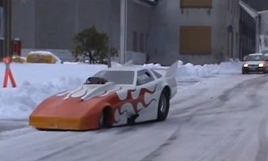 Norwegian Funny Car Has Trouble Driving on Snow <span>· Video</span>