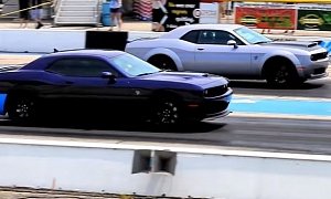 Novice Dodge Demon Driver Drag Races Hellcats, Gets Humiliated