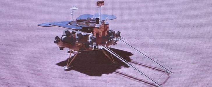 Render of the lander from the Tianwen-1 probe, which made a soft landing on Mars, May 15, 2021