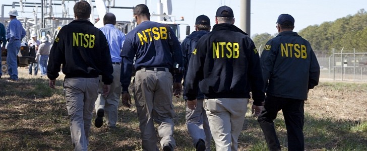 NTSB Investigators Check The Scene of a Crash