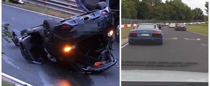 Nurburgring Megane RS Crash Sends Cars on a Reverse Lap