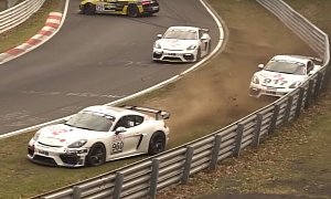 Update: Nurburgring-Crashed R8 Sends Porsche 718 Cayman GT4 Clubsports Crashing