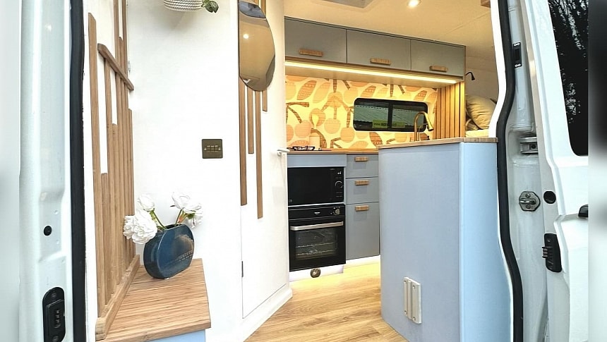 Nutshell Is a Gorgeous Crafter-Based Camper Van With a Luxurious Bathroom and Cozy Lounge