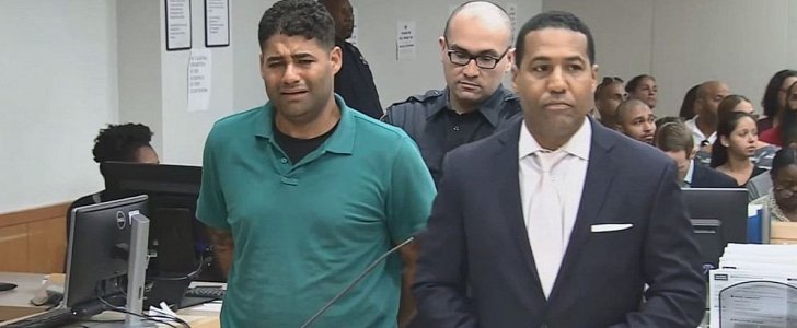 Juan Rodriguez in court, after his 1-year-old twins died in his hot car