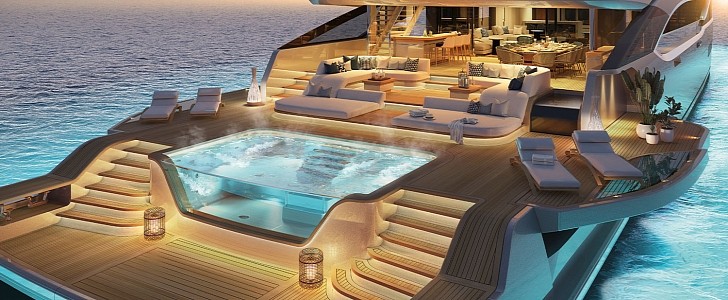Oasis Deck is a new superyacht feature by Benetti, reinventing the now-standard beach club on larger yachts