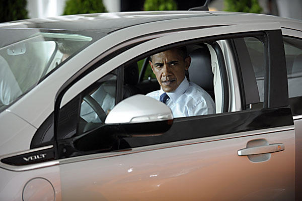 Barack Obama in Chevrolet Volt