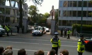 Obama Gets Stuck in His Armored Cadillac at an Exit Ramp in Dublin