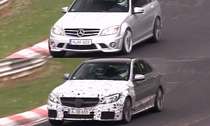 Odd C 63 AMG Mule Caught on The Nurburgring Nordschleife