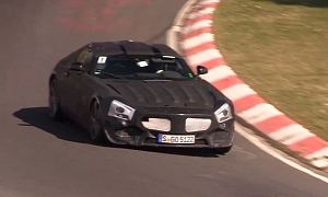 Odd Mercedes-Benz AMG GT (C190) With Porsche Plates on The Nurburgring