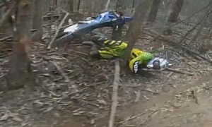 Off-Road Rider Crashes Hard into a Tree
