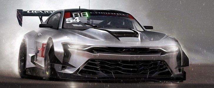 Sixth-generation Chevrolet Camaro rendered as a race car