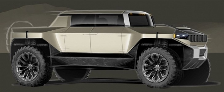 GM Design Hummer ideation sketch on Instagram